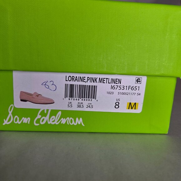 Sam Edelman Women's Loraine Pink Metlinen Flats Multiple Sizes - Picture 7 of 10